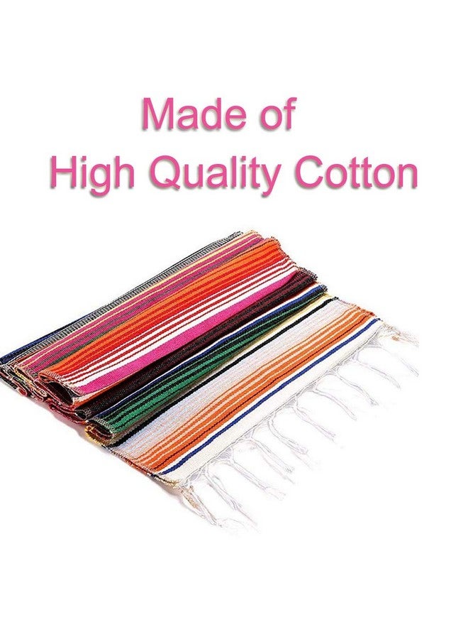 Fowecelt Mexican Serape Table Runner 14 x 84 Inch for Mexican Party Wedding Decorations Outdoor Picnics Dining Table, Fringe Cotton Table Runners - Image 1