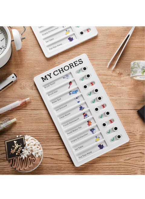 Reusable Chore Chart for Kids and Adults – Daily To-Do List Board with Slider Buttons, DIY Task Cards, Habit Tracker & Routine Planner for Home, School, Office, RV Travel