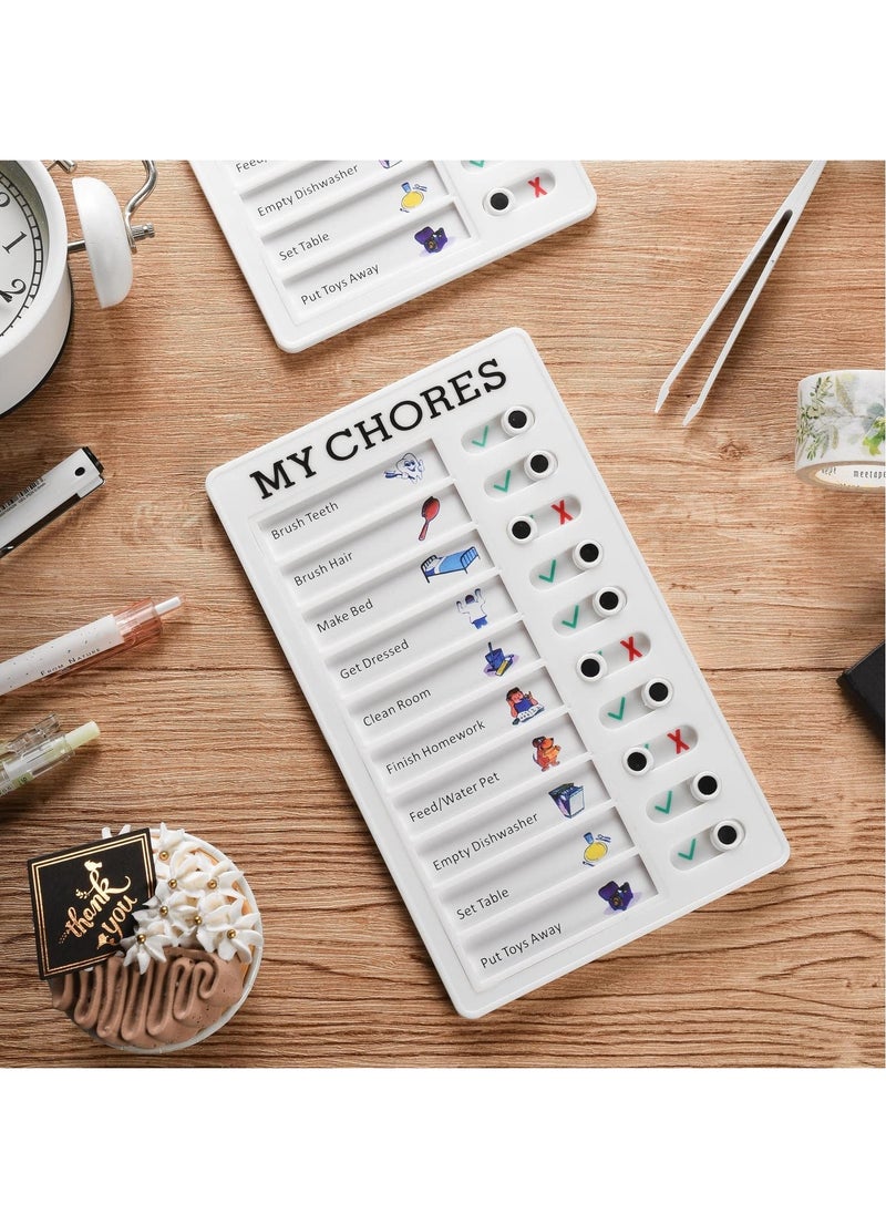 Reusable Chore Chart for Kids and Adults – Daily To-Do List Board with Slider Buttons, DIY Task Cards, Habit Tracker & Routine Planner for Home, School, Office, RV Travel