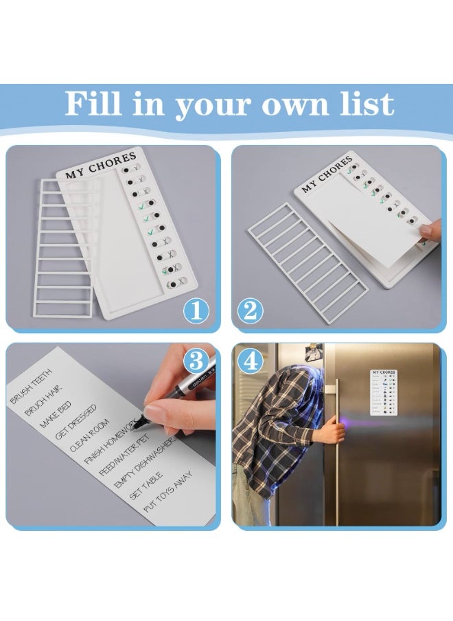 Reusable Chore Chart for Kids and Adults – Daily To-Do List Board with Slider Buttons, DIY Task Cards, Habit Tracker & Routine Planner for Home, School, Office, RV Travel