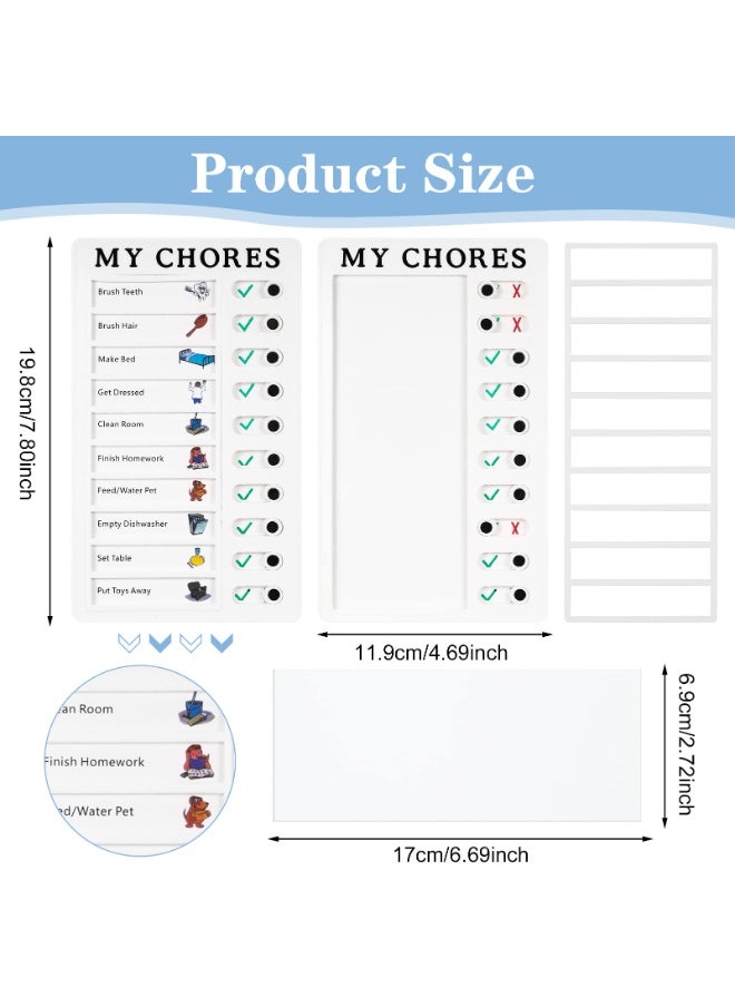 Reusable Chore Chart for Kids and Adults – Daily To-Do List Board with Slider Buttons, DIY Task Cards, Habit Tracker & Routine Planner for Home, School, Office, RV Travel