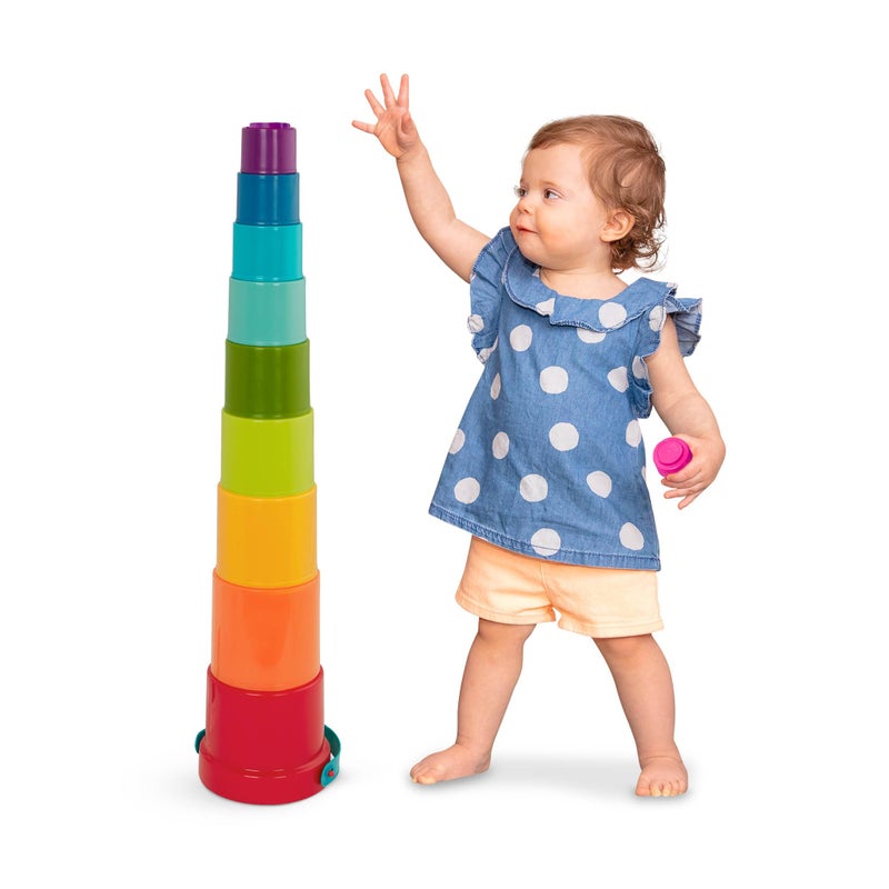 Battat - Stacking Toy - Educational & Dexterity Toy - Nesting Cup Playset - Water & Beach Toys - 18+ Months - Stack Up Cups, Medium, 10 Pieces set - Image 1