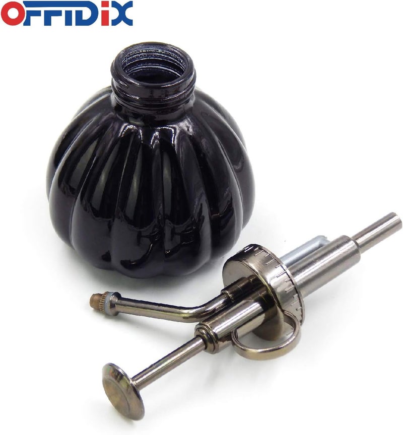 OFFIDIX Plant Mister Flower Watering Can, 6.3" Tall Vintage Pumpkin Style Black Color Glass Spray Bottle & Bronze Plastic Top Pump Ideal for Watering Small Plants Inside Home or Office - Image 4