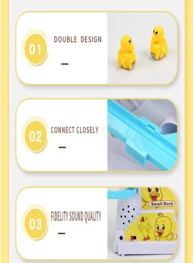 EASYMART Slide Toy Race Duck Track Set, Funny Automatic Stair-Climbing Ducklings Cartoon Roller Coaster Escalator Toy with Flashing Lights & Music - Image 5