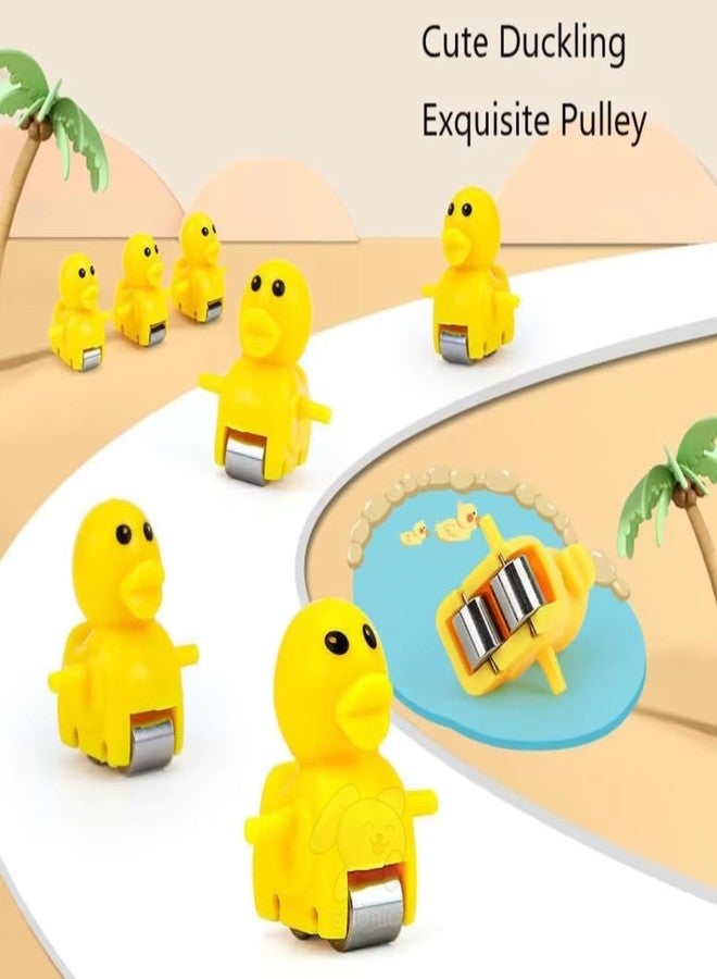 EASYMART Slide Toy Race Duck Track Set, Funny Automatic Stair-Climbing Ducklings Cartoon Roller Coaster Escalator Toy with Flashing Lights & Music - Image 3
