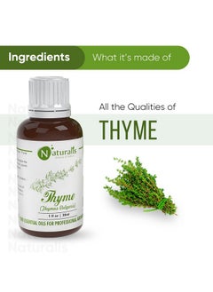 Naturalis Naturalis Essence Of Nature Thyme Essential Oil 100% Undiluted Pure And Natural Therapeutic Grade For Skin Conditions, Clear Breathing, Coughs And Hair Growth - 30Ml  - Image 3