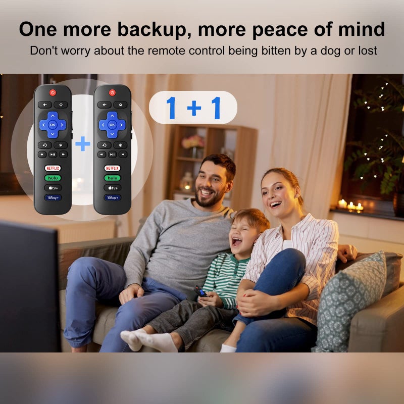 LOUTOC ã€Pack of 2ã€‘ New Replacement for All Roku TV Remote,Compatible for All TCL-ONN-Hisense-Roku TV Remote - Image 2