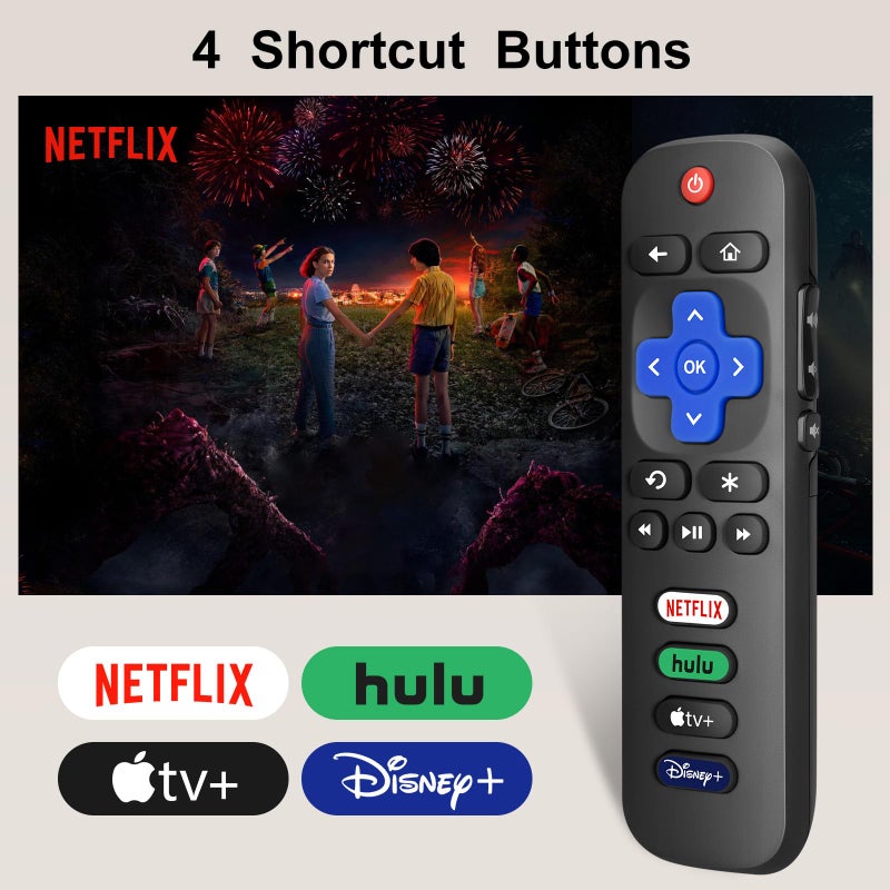 LOUTOC ã€Pack of 2ã€‘ New Replacement for All Roku TV Remote,Compatible for All TCL-ONN-Hisense-Roku TV Remote - Image 5