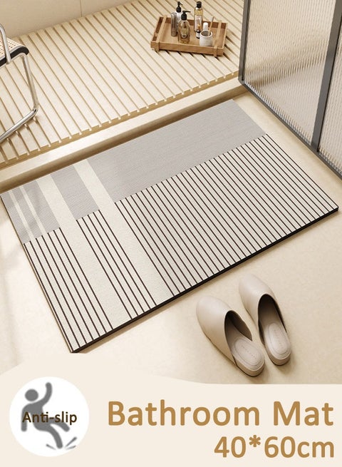 Bathroom Mat, Floor Mat, Non Slip Super Absorbent Rug, Stain Resistant Quick Dry Thin Rug, Machine Washable Shower Floor Rugs Bathroom & Kitchen Home Decor Accessories