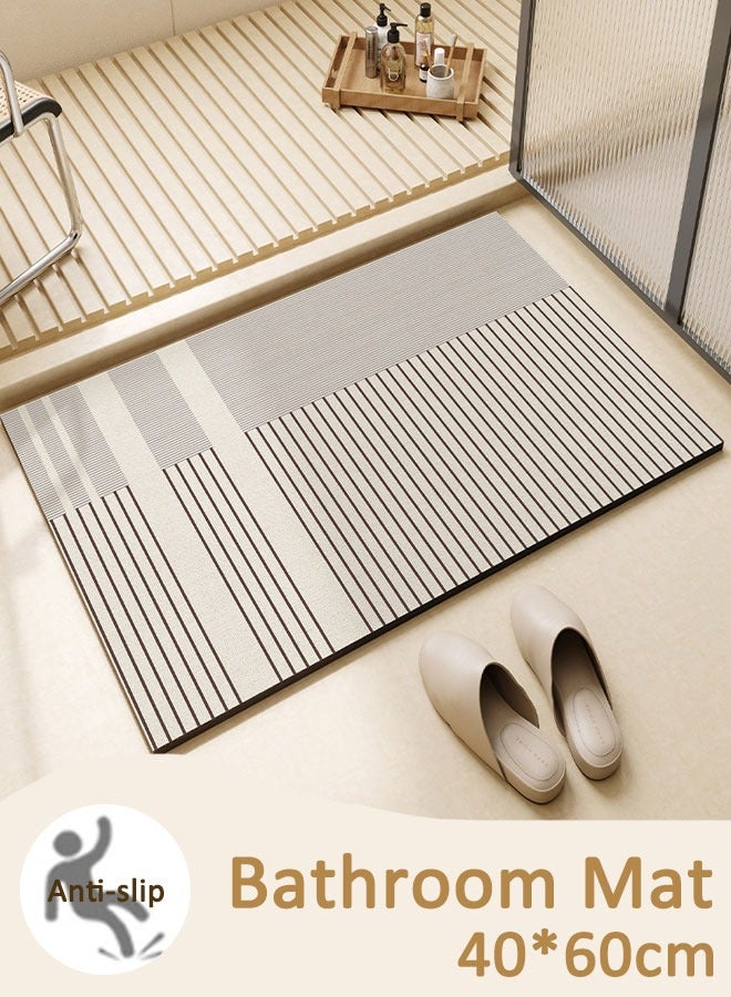 Bathroom Mat, Floor Mat, Non Slip Super Absorbent Rug, Stain Resistant Quick Dry Thin Rug, Machine Washable Shower Floor Rugs Bathroom & Kitchen Home Decor Accessories - Image 1