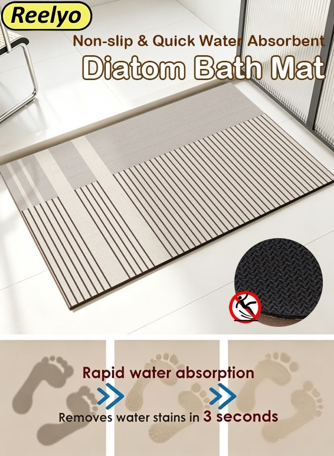Reelyo Bathroom Mat, Floor Mat, Non Slip Super Absorbent Rug, Stain Resistant Quick Dry Thin Rug, Machine Washable Shower Floor Rugs Bathroom & Kitchen Home Decor Accessories - Image 1