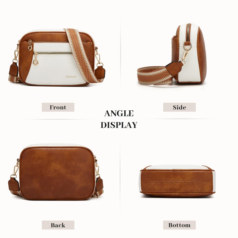 Makes Crossbody Bags for Women Small Purse Trendy Vegan Leather with Adjustable Shoulder Straps 2 Pieces Gift for Mother Wife Mom - Image 4