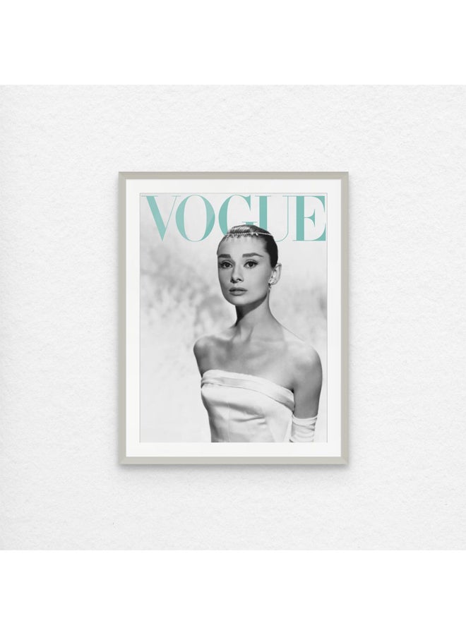 آرت دیکور  ديكور فني مؤطر بطباعة صورة فنية جميلة لأودري هيبورن فن جداري كلاسيكي أنيق ورسوم توضيحية ساحرة عتيقة. الجمال الخالد لغرفة النوم وغرفة المعيشة والفنادق. - Image 1