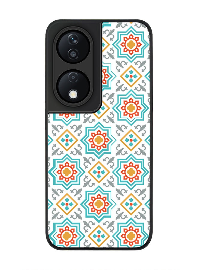 Stylizedd Rugged Black Edge Case for Honor X7b, Slim fit Soft Case Flexible Rubber Edges Anti Drop TPU Gel Thin Cover -  Moroccan Mosaic - Image 1