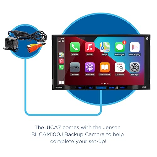 JENSEN J1CA7-BUC 7-inch Certified Apple CarPlay Android Auto | Double DIN Touchscreen Car Stereo Radio | Bluetooth Hands Free Calling & Music Streaming | Backup Camera Included | USB Charging - Image 5