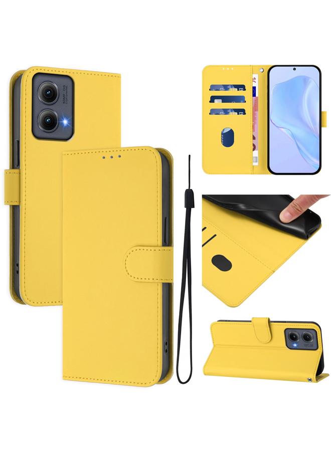 اس-توب جراب لهاتف Motorola Edge 5G 2024، جراب هاتف من الجلد بلون سادة مع حبل تعليق - Image 1