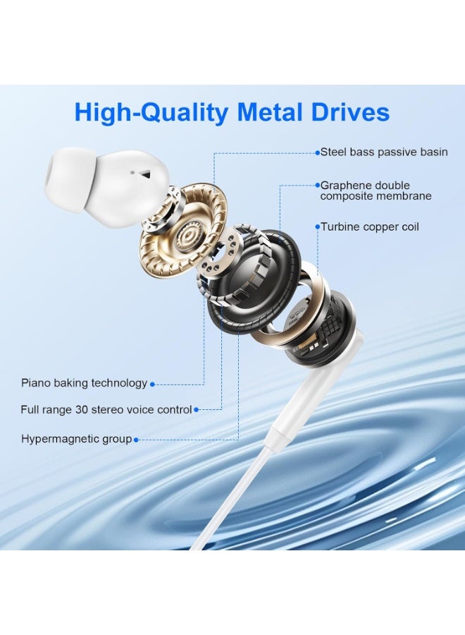 Salab USB C Wired Earbuds Ear Buds for iPhone 17 16 Pro Max 16e 16 Plus 16Pro 15 Pro Max 15 Plus 15Pro 15 USBC in-Ear Headphones Wired Type C iPhone 16 Earbud Earphones Headsets with Microphone for Samsung - Image 3