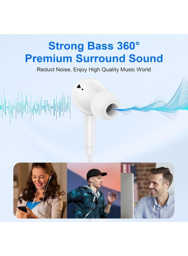 Salab USB C Wired Earbuds Ear Buds for iPhone 17 16 Pro Max 16e 16 Plus 16Pro 15 Pro Max 15 Plus 15Pro 15 USBC in-Ear Headphones Wired Type C iPhone 16 Earbud Earphones Headsets with Microphone for Samsung - Image 2