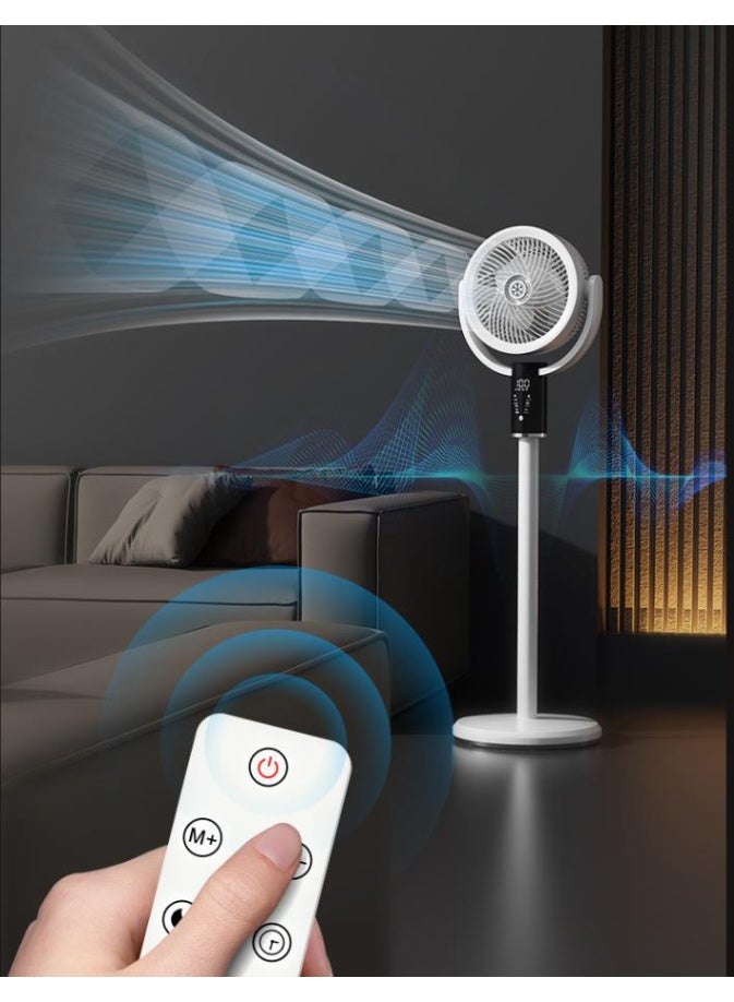 Golden Pedestal Fans,12" Oscillating Fan For Bedroom, Standing Floor Fan With Remote, 180° Up & Down Adjustable, Air Circulator Fan, Height Adjustable, 8 Hour Timing Set, 8 Speeds, Bedroom Study Room Office(F5) - Image 3