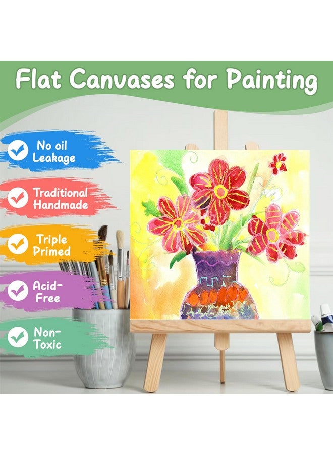 ESRICH Mini Canvases for Painting, 4x4In Canvas in Bulk 72 Pack Small Canvas Panels Cotton Paint Canvas Primed Acid Free Blank Canvas Boards for Oil Paint,Watercolor,Acrylic Paint,Gouache&Tempera. - Image 3