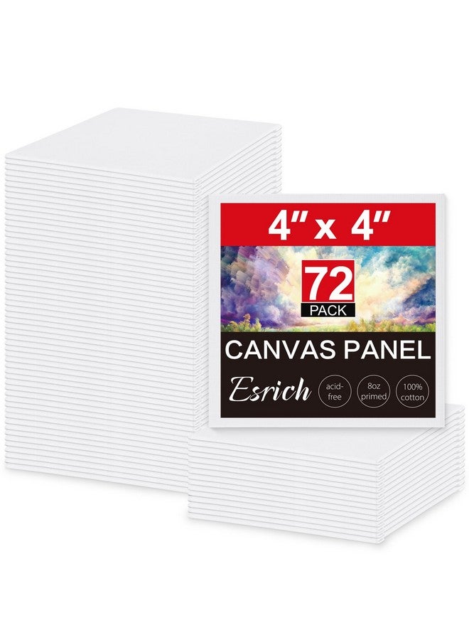 ESRICH Mini Canvases for Painting, 4x4In Canvas in Bulk 72 Pack Small Canvas Panels Cotton Paint Canvas Primed Acid Free Blank Canvas Boards for Oil Paint,Watercolor,Acrylic Paint,Gouache&Tempera. - Image 1