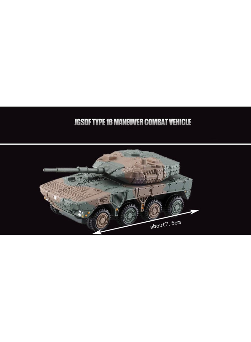 1:64 Self-Defense Force Type 16 Armored Vehicle Tank Alloy Plastic Car Model Children'S Toy Car, Suitable For Gifts, Decoration And Collection For Adults And Children.  - Image 3