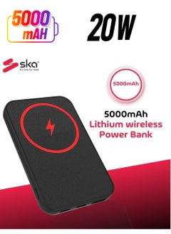 SKA 5000mAh Power Bank | 15W Magnetic Wireless Charging | USB-C 20W PD & USB-A 22.5W QC 3.0 | Ultra-Sleek Design with Built-In Stand  - Image 1