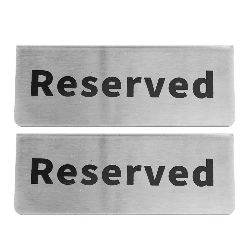 Table Top Sign Stainless Steel Double Sided Versatile Silver Tabletop Card Sign for Party Wedding Hotel Reserved - Image 3
