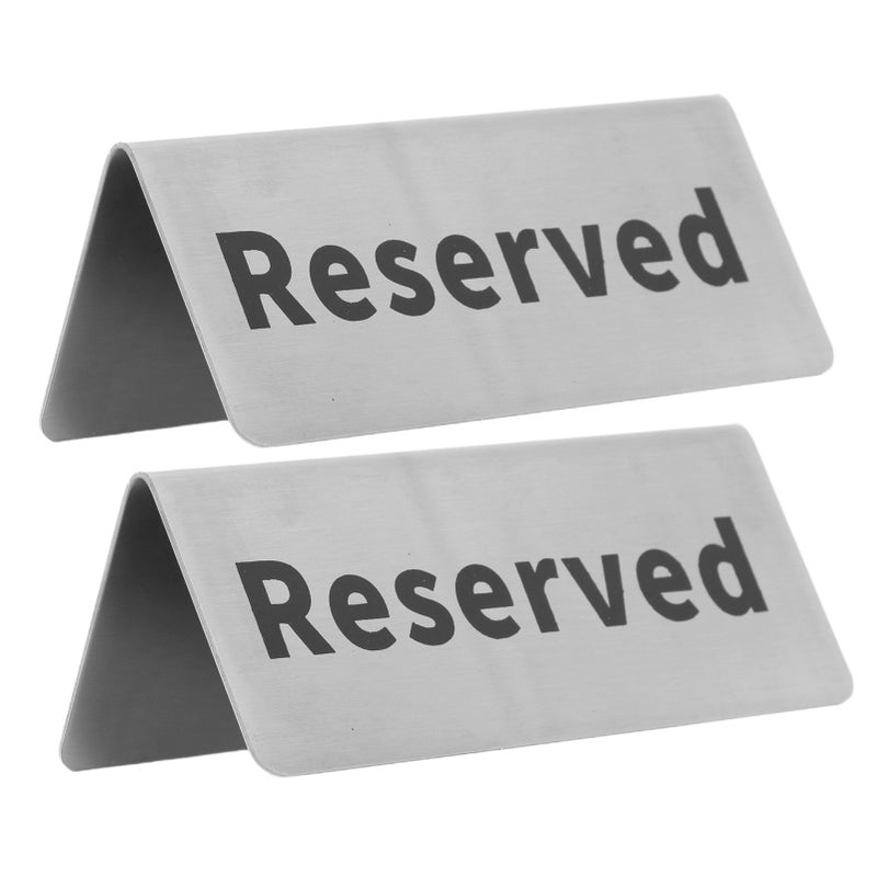 Table Top Sign Stainless Steel Double Sided Versatile Silver Tabletop Card Sign for Party Wedding Hotel Reserved - Image 4