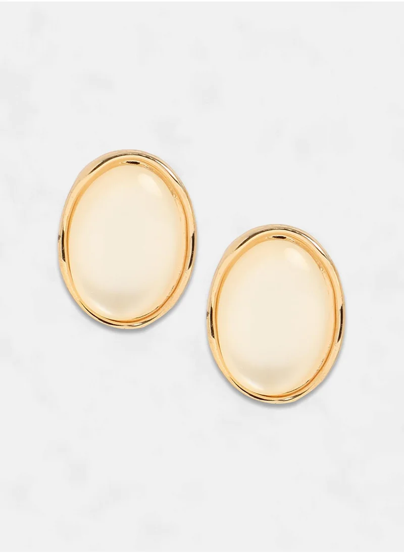 SOHI Stone Studded The Diana Stud Earrings