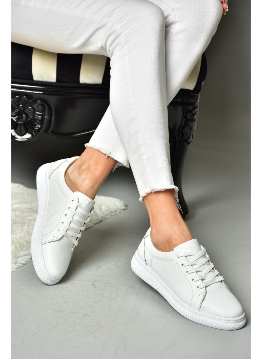 Fox Shoes - P555460903 White Leather Sports Shoes Sneakers - Image 1
