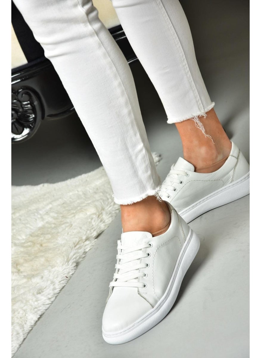 Fox Shoes - P555460903 White Leather Sports Shoes Sneakers - Image 1