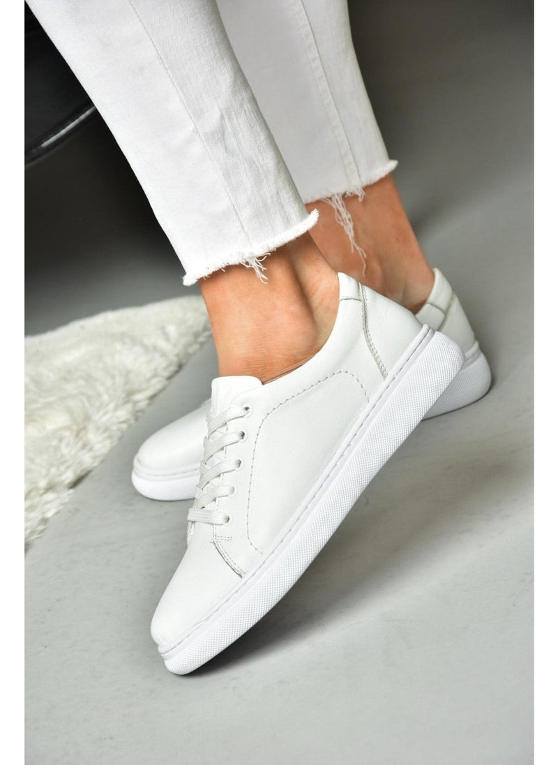 Fox Shoes - P555460903 White Leather Sports Shoes Sneakers - Image 1