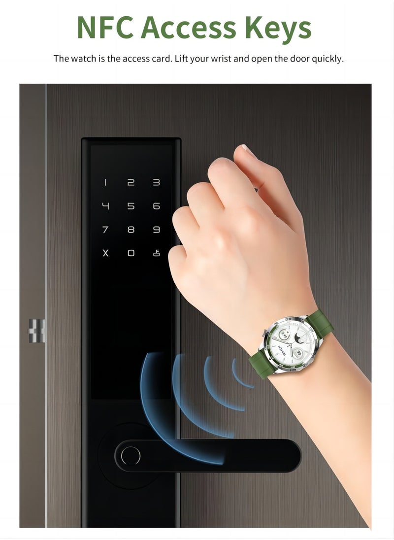 PRO - smart watch GT4  with Bluetooth calling function (answer/make calls), fitness tracking watch with sleep monitoring function, suitable for iPhone/Android, IP68 waterproof (green) - Image 1