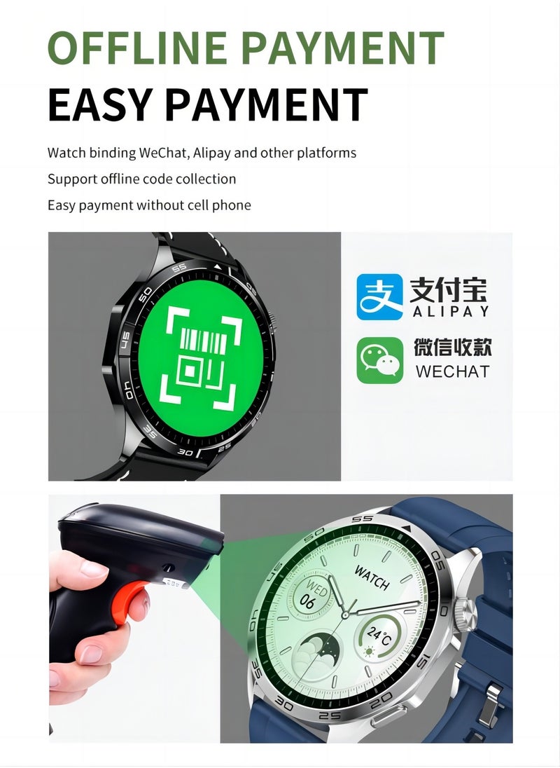 PRO - smart watch GT4  with Bluetooth calling function (answer/make calls), fitness tracking watch with sleep monitoring function, suitable for iPhone/Android, IP68 waterproof (green) - Image 1