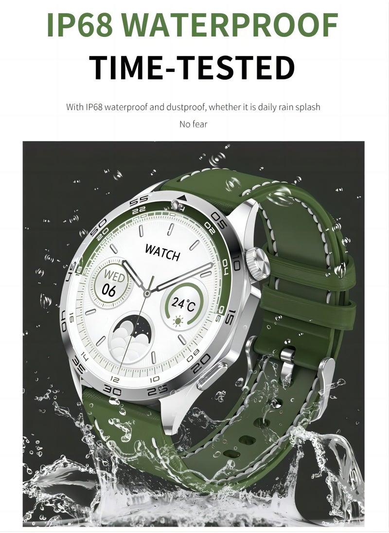 PRO - smart watch GT4  with Bluetooth calling function (answer/make calls), fitness tracking watch with sleep monitoring function, suitable for iPhone/Android, IP68 waterproof (green) - Image 1