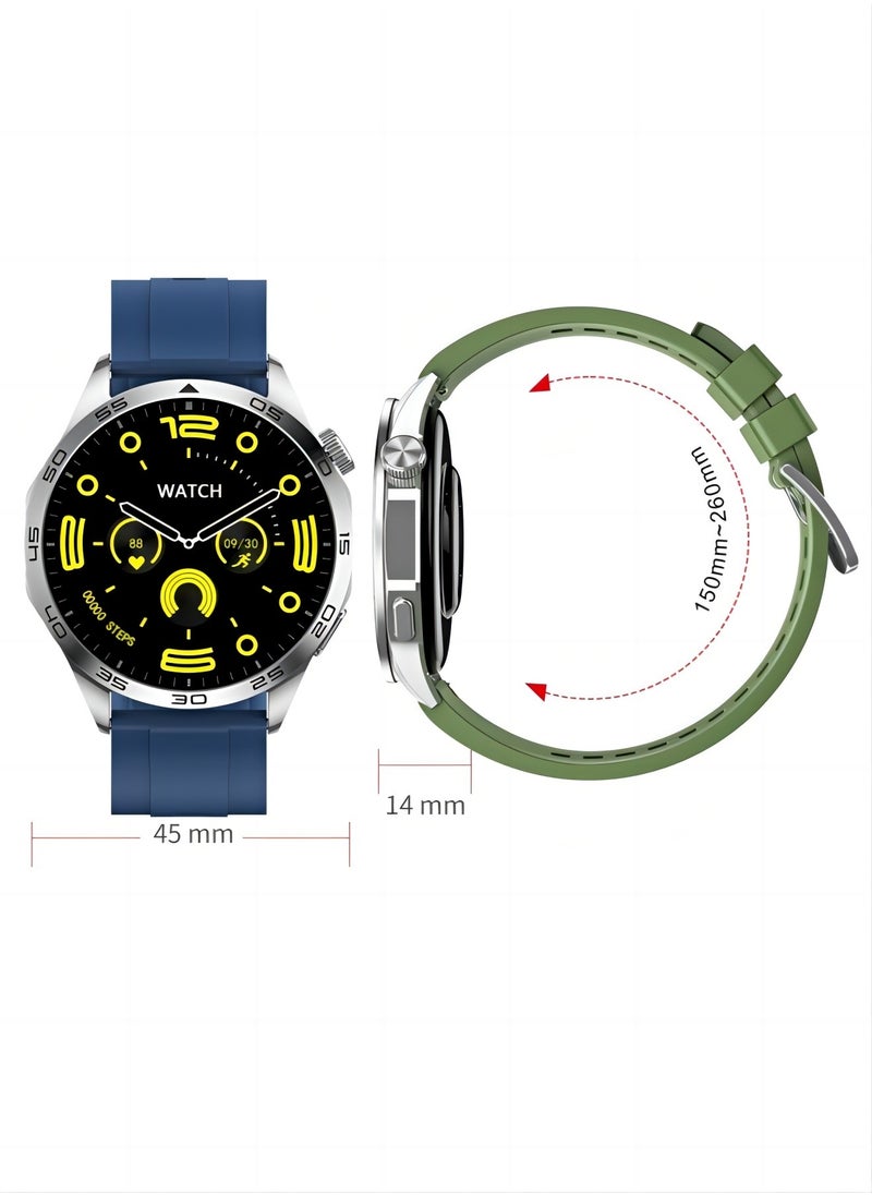 PRO - smart watch GT4  with Bluetooth calling function (answer/make calls), fitness tracking watch with sleep monitoring function, suitable for iPhone/Android, IP68 waterproof (green) - Image 1