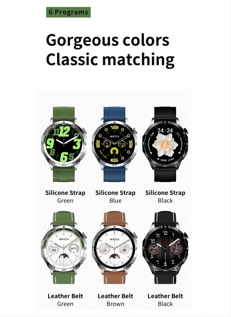 PRO - smart watch GT4  with Bluetooth calling function (answer/make calls), fitness tracking watch with sleep monitoring function, suitable for iPhone/Android, IP68 waterproof (green) - Image 1