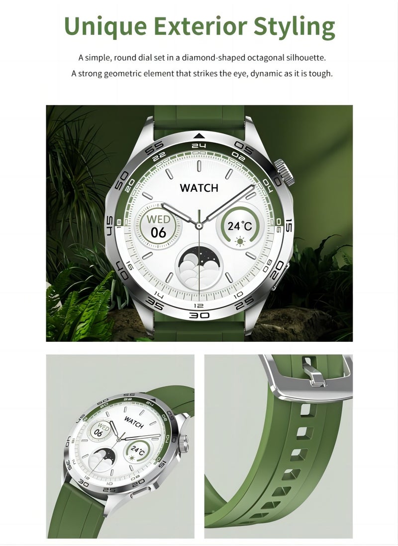 PRO - smart watch GT4  with Bluetooth calling function (answer/make calls), fitness tracking watch with sleep monitoring function, suitable for iPhone/Android, IP68 waterproof (green) - Image 1