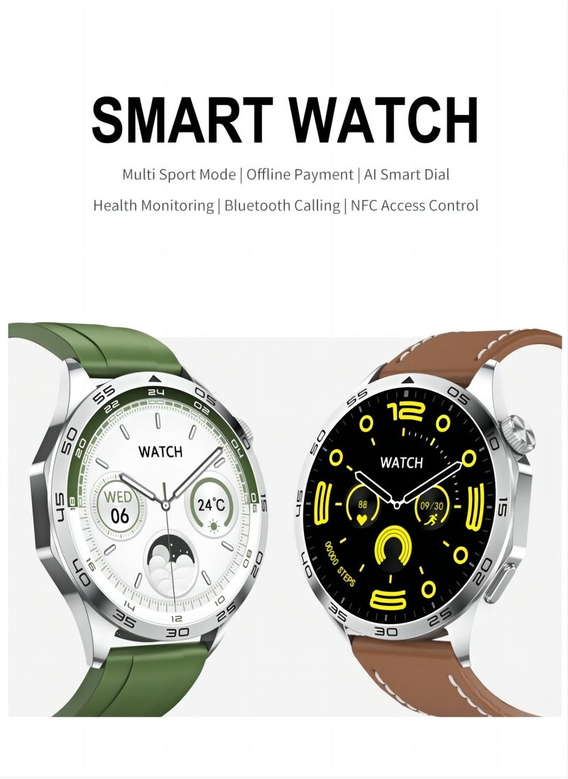 PRO - smart watch GT4  with Bluetooth calling function (answer/make calls), fitness tracking watch with sleep monitoring function, suitable for iPhone/Android, IP68 waterproof (green) - Image 1