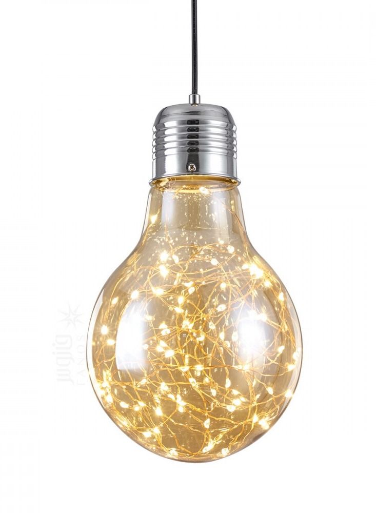 Youcandle hanging chandelier is a single glass spherical bulb, LED luminous points, electrically operated, a small chandelier suitable for the ceiling of bedrooms, living rooms, above the kitchen tabl