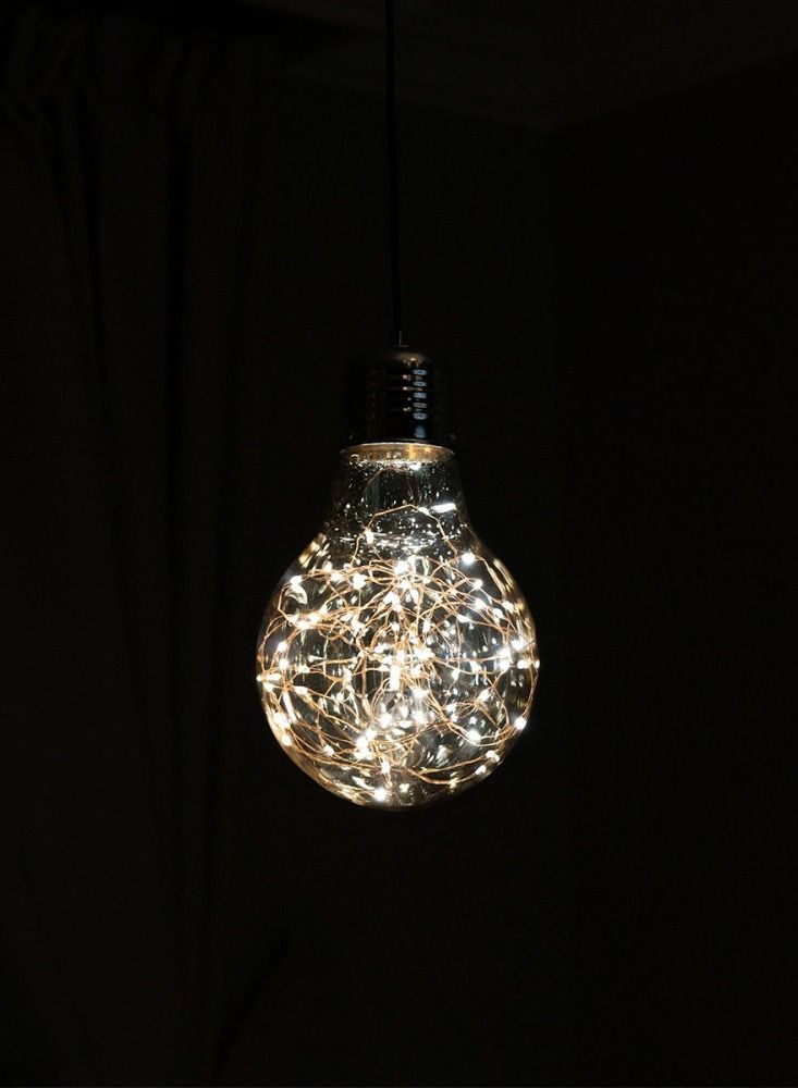 Youcandle hanging chandelier is a single glass spherical bulb, LED luminous points, electrically operated, a small chandelier suitable for the ceiling of bedrooms, living rooms, above the kitchen tabl