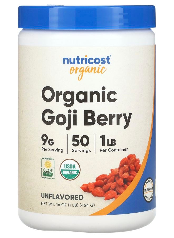 Nutricost Organic Goji Berry Unflavored 1 lb (454 g) - Image 1