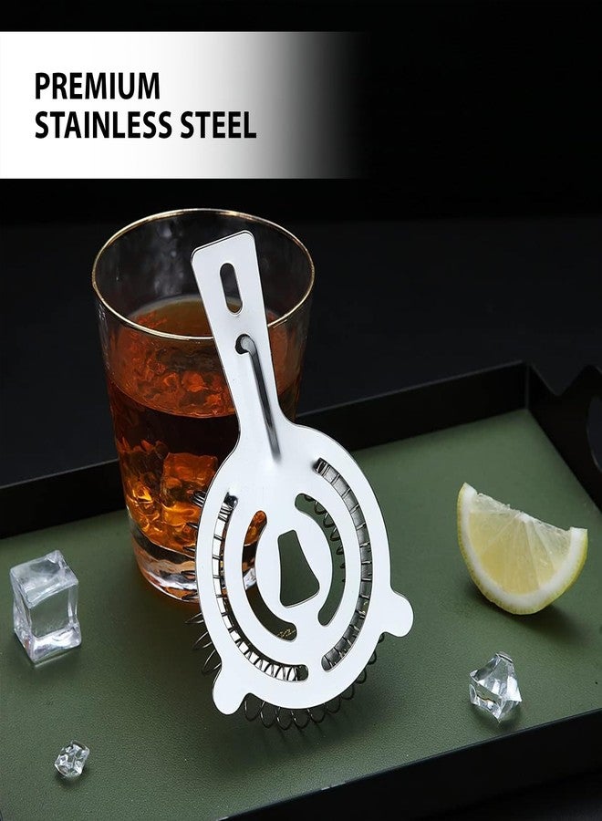 HS WORLD OF HORECA ESSENTIALS HS Cocktail Strainer Bar Tools – Stainless Steel Bar Strainer with High-Density Spring, Professional Bartender Strainers for Filtering Cocktails, Home & Bar Use, 2 PCS - Image 5