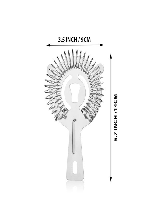HS WORLD OF HORECA ESSENTIALS HS Cocktail Strainer Bar Tools – Stainless Steel Bar Strainer with High-Density Spring, Professional Bartender Strainers for Filtering Cocktails, Home & Bar Use, 2 PCS - Image 2