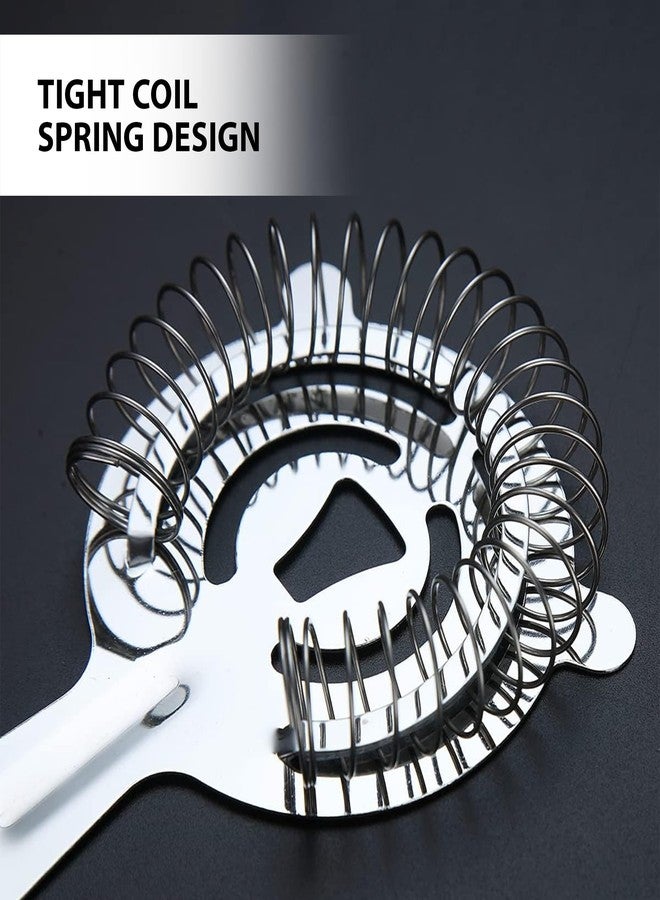HS WORLD OF HORECA ESSENTIALS HS Cocktail Strainer Bar Tools – Stainless Steel Bar Strainer with High-Density Spring, Professional Bartender Strainers for Filtering Cocktails, Home & Bar Use, 2 PCS - Image 4