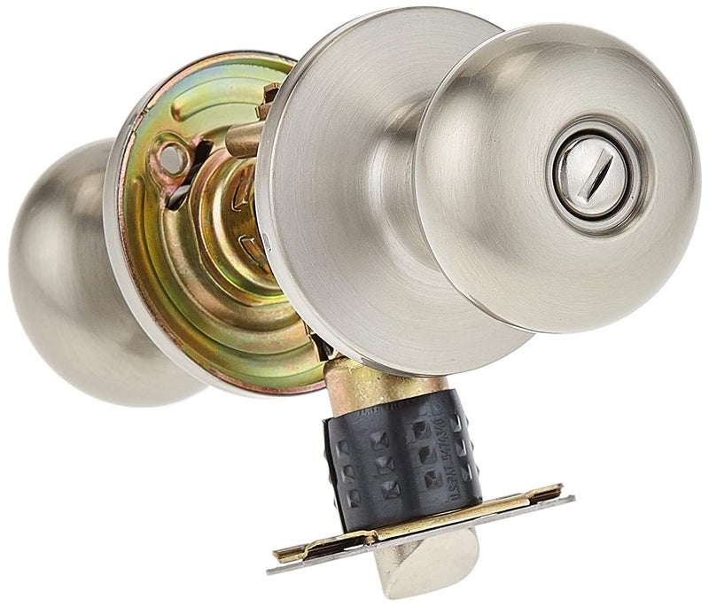 Master Lock BCO0315 Biscuit Door Knob with Lock Satin Nickel