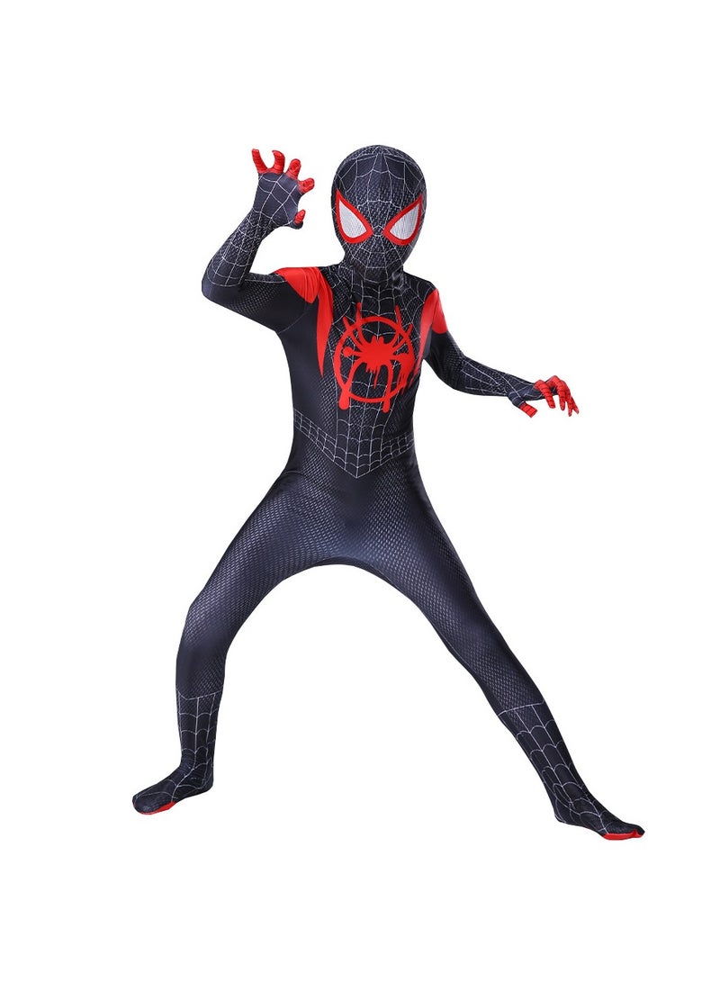 Spider-Man Costume Cosplay Set 3D Style Superhero Cosplay Full Body Bodysuit Spandex Jumpsuit Kids Spider-Man Dress Up (Children's Size: 110-120cm) - Image 1