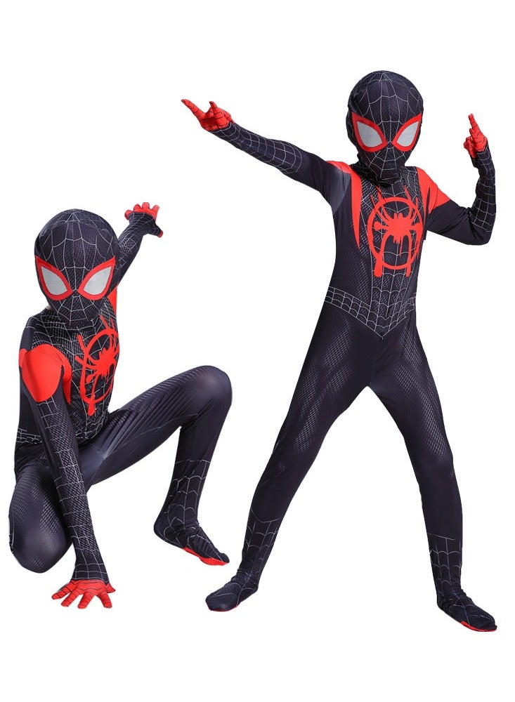Spider-Man Costume Cosplay Set 3D Style Superhero Cosplay Full Body Bodysuit Spandex Jumpsuit Kids Spider-Man Dress Up (Children's Size: 110-120cm) - Image 3
