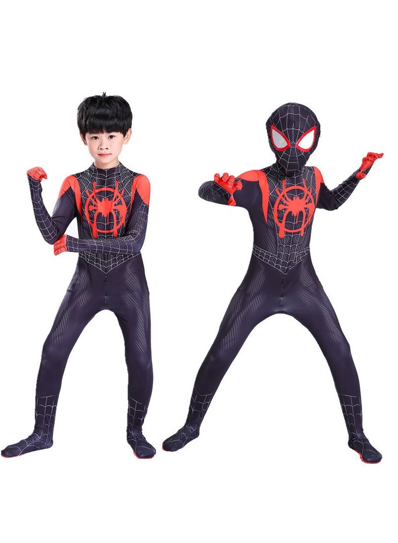 Spider-Man Costume Cosplay Set 3D Style Superhero Cosplay Full Body Bodysuit Spandex Jumpsuit Kids Spider-Man Dress Up (Children's Size: 110-120cm) - Image 2